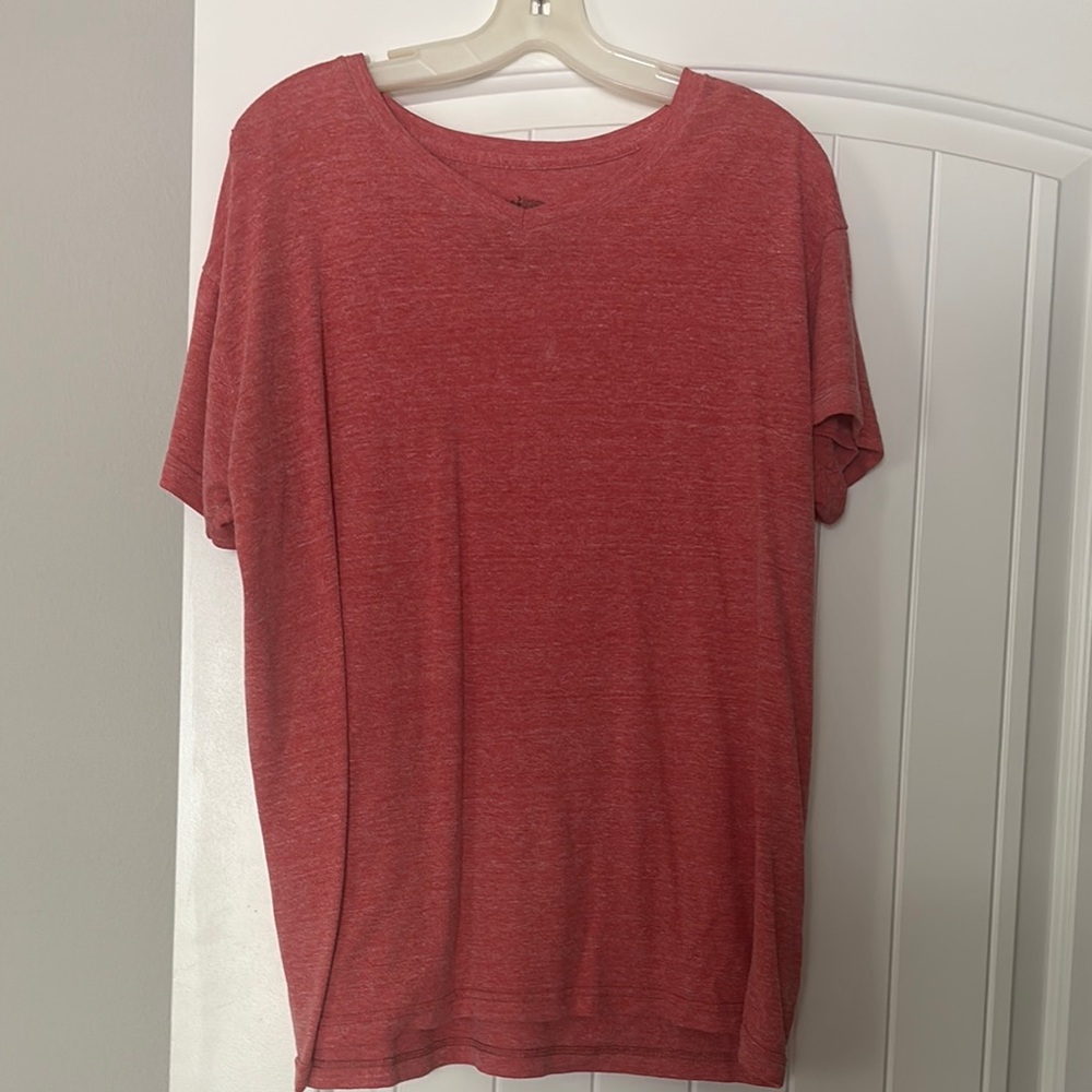 Red Short Sleeve Tee with Crew Neck